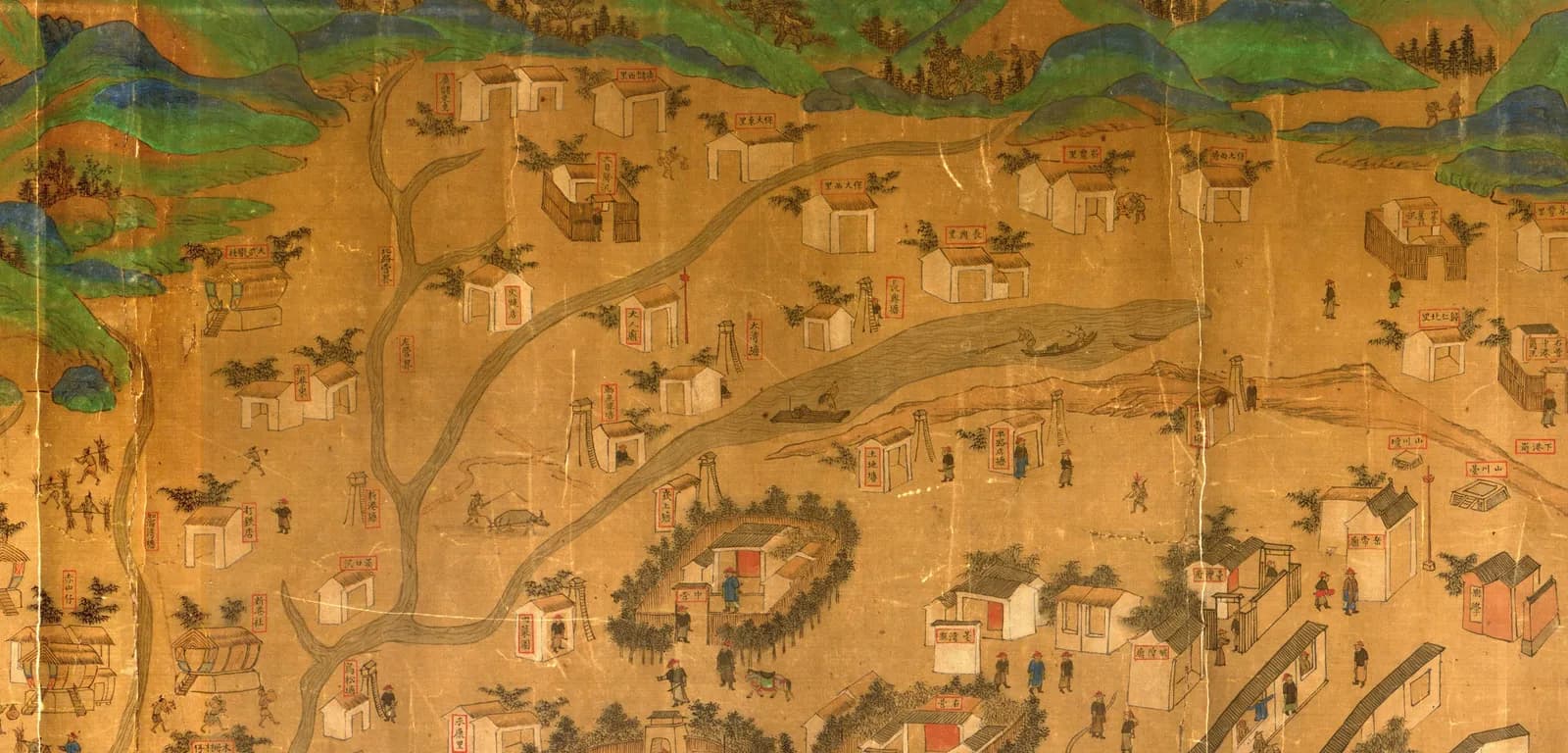 清康熙年間《臺灣地里圖》大目降一帶局部：圖上以紅框標出「大目降汎」與「新港社」等地名，大目降即今臺南新化