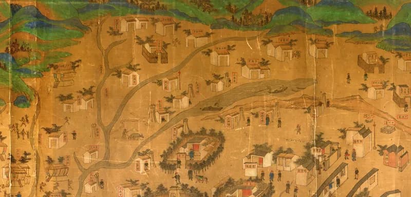 清康熙年間《臺灣地里圖》大目降一帶局部：圖上以紅框標出「大目降汎」與「新港社」等地名，大目降即今臺南新化